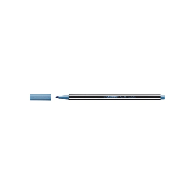 Viltstift STABILO Pen 68/841 medium metallic blauw