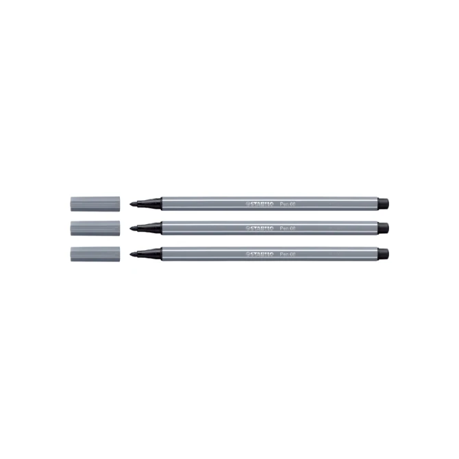 Viltstift STABILO Pen 68/96 medium donkergrijs