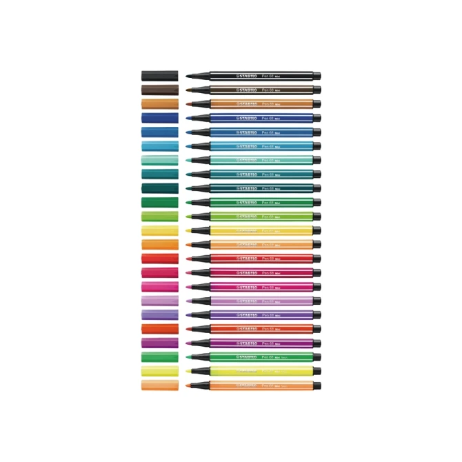 Viltstift STABILO Pen 68 Animal Vibes mini medium assorti blister à 8 stuks