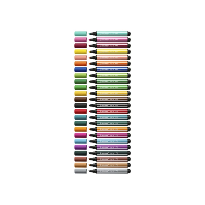 Viltstift STABILO Pen 68 Max Arty assorti etui à 24 stuks