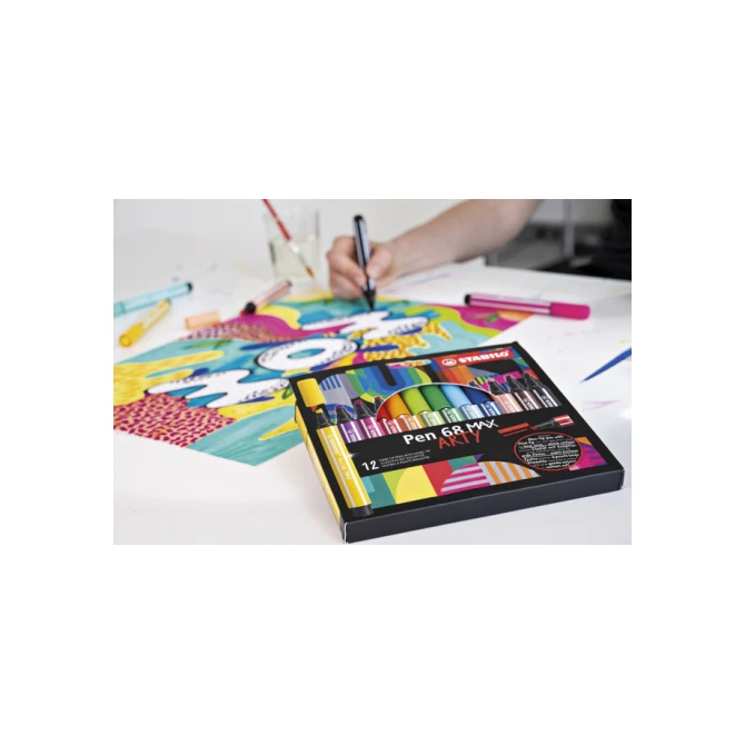 Viltstift STABILO Pen 68 Max Arty assorti etui à 6 stuks