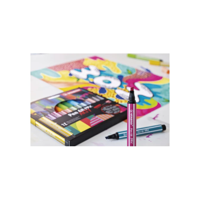 Viltstift STABILO Pen 68 Max Arty assorti etui à 6 stuks