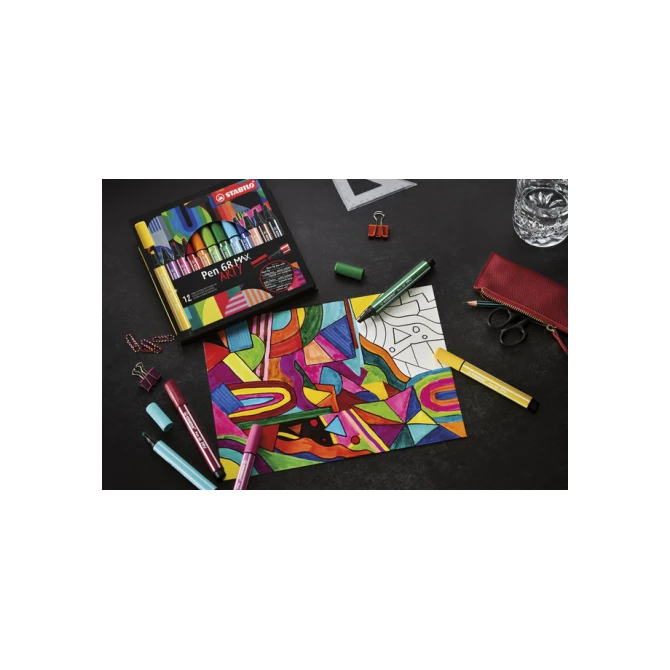 Viltstift STABILO Pen 68 Max Arty assorti etui à 6 stuks