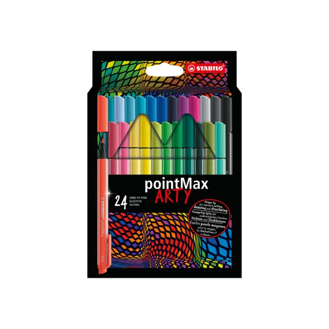 Viltstift STABILO pointMax 488/24 Arty medium assorti etui à 24 stuks
