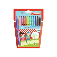 Viltstift STABILO power 280/12 assorti etui à 12 stuks