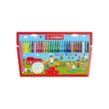Viltstift STABILO Trio A-Z 378/30 assorti etui à 30 stuks