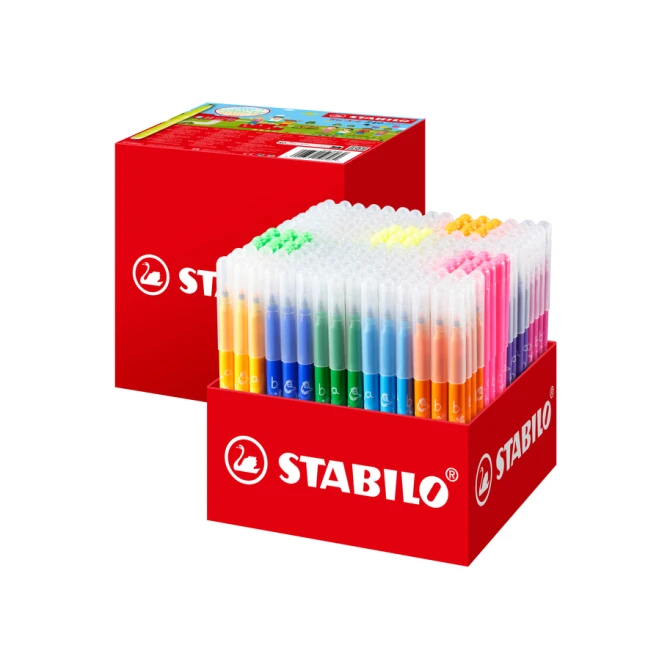 Viltstift STABILO Trio A-Z 378 fijn assorti classpack à 240 stuks