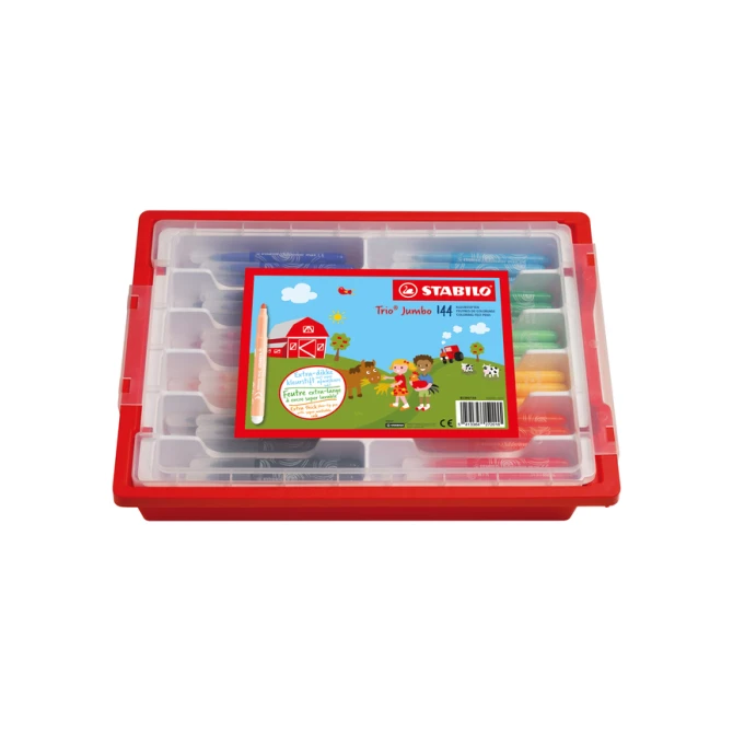 Viltstift STABILO Trio Jumbo 380 XL assorti classpack à 144 stuks