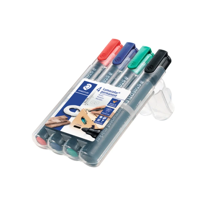 Viltstift Staedtler 352 rond assorti 2mm set à 4 stuks assorti