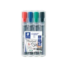 Viltstift Staedtler 356 voor flipover rond 2mm 4 stuks assor