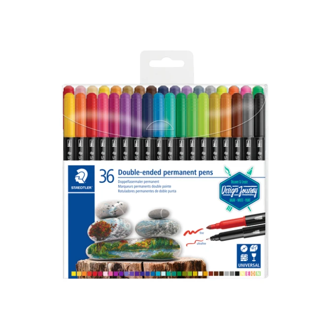 Viltstift Staedtler Design Journey permanent dubbele punt 36 kleuren