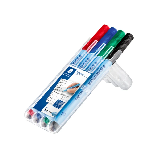 Viltstift Staedtler Lumocolor 305 non permanent correctable F set à 4 stuks