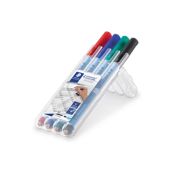 Viltstift Staedtler Lumocolor 305 non permanent correctable M set à 4 stuks