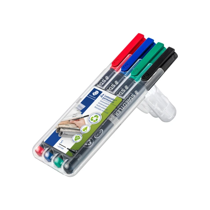 Viltstift Staedtler Lumocolor 313 permanent S set à 4 stuks assorti