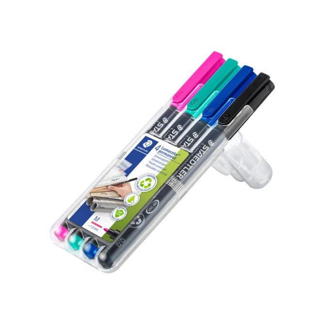 Viltstift Staedtler Lumocolor 317 permanent M set à 4 kleuren