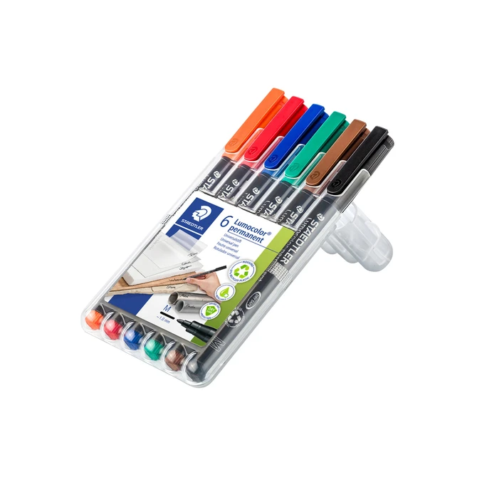 Viltstift Staedtler Lumocolor 317 permanent M set à 6 stuks