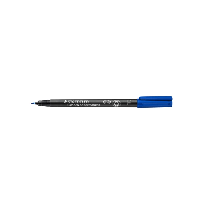 Viltstift Staedtler Lumocolor 318 permanent F blauw