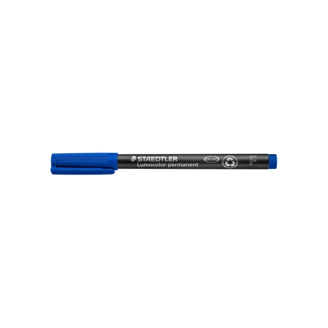 Viltstift Staedtler Lumocolor 318 permanent F blauw