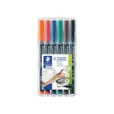 Viltstift Staedtler Lumocolor 318 permanent F set à 6 stuks assorti