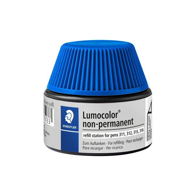 Viltstiftvulling Staedtler Lumocolor non-permanent 15ml blauw
