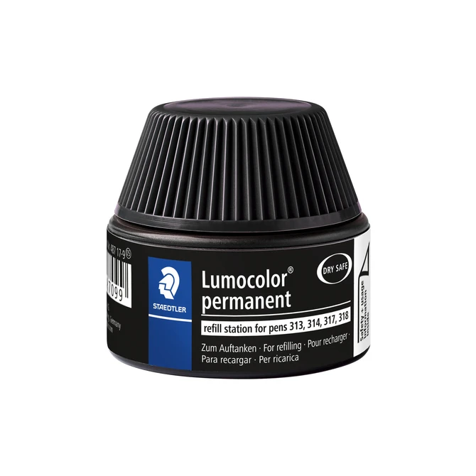 Viltstiftvulling Staedtler Lumocolor permanent 15ml zwart