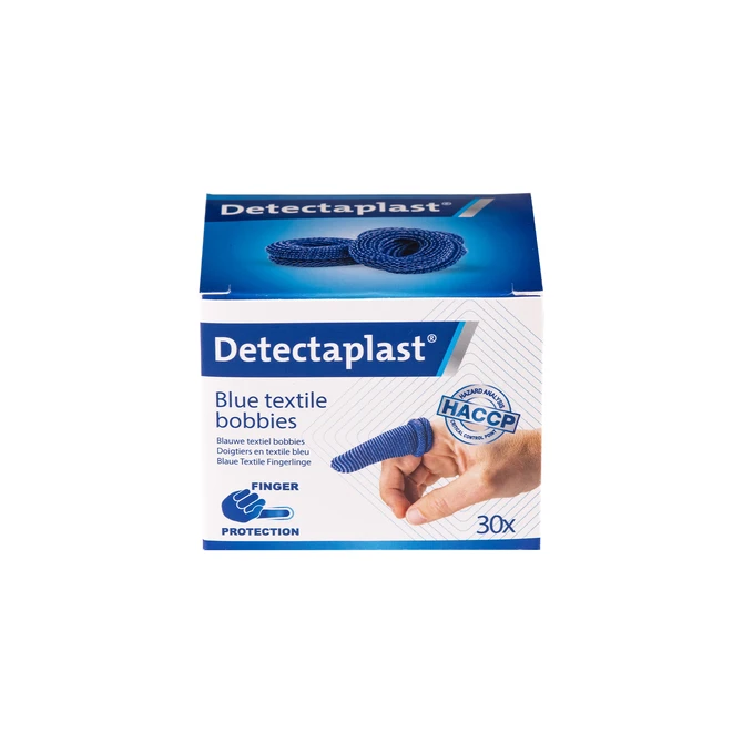 Vingerlingen Detectaplast textiel blauw 30 stuks