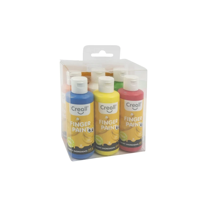 Vingerverf Creall Happy Ingredients 6 kleuren à 80ml