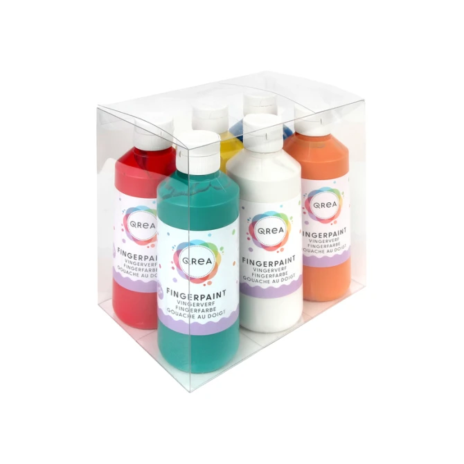 Vingerverf Qrea set à 6 kleuren 250ml