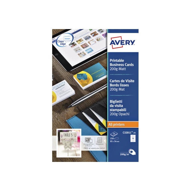 Visitekaart Avery C32011-10 85x54mm 200gr 100 stuks