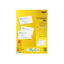 Visitekaart Sigel 85x55mm blanco 190gr afgeronde hoeken wit 100 stuks Visitekaart Sigel 85x55mm blanco 190gr afgeronde hoeken wit 100 stuks