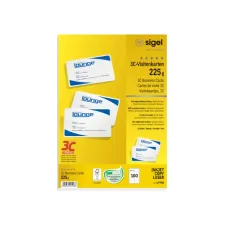 Visitekaart Sigel 85x55mm blanco 225gr ronde hoeken wit 100 stuks Visitekaart Sigel 85x55mm blanco 225gr ronde hoeken wit 100 stuks