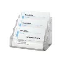 Visitekaartbak Sigel VA130 3 vakken voor 3x70 kaarten 94x85mm hard plastic transparant