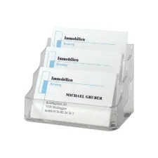 Visitekaartbak Sigel VA130 3 vakken voor 3x70 kaarten 94x85mm hard plastic transparant Visitekaartbak Sigel VA130 3 vakken voor 3x70 kaarten 94x85mm hard plastic transparant