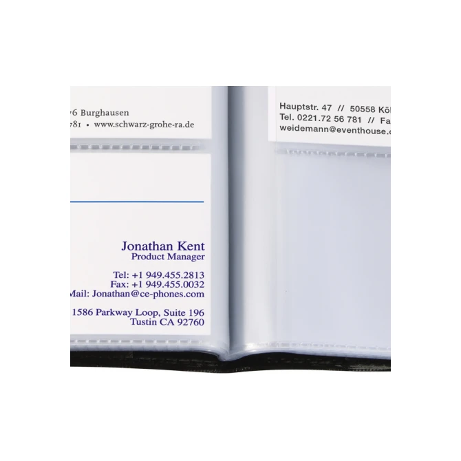Visitekaartmap Sigel VZ172 voor 192 kaarten 90x58mm kunstleer zwart