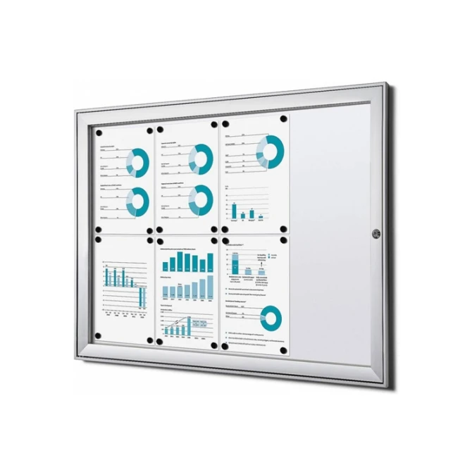 Vitrinebord Quantore luxe 8x A4 B1 gecertificeerd zilver