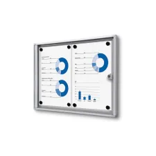 Vitrinebord Quantore voor binnen 2x A4 zilver