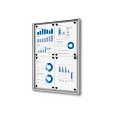 Vitrinebord Quantore voor binnen 4x A4 zilver