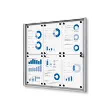Vitrinebord Quantore voor binnen 6x A4 zilver