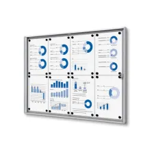 Vitrinebord Quantore voor binnen 8x A4 zilver