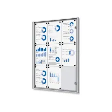 Vitrinebord Quantore voor binnen 9x A4 zilver