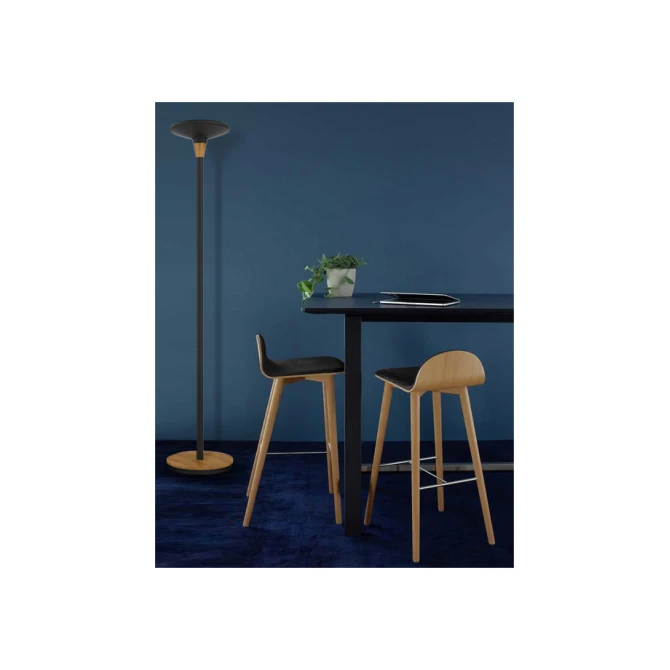 Vloerlamp Unilux Baly led bamboe zwart