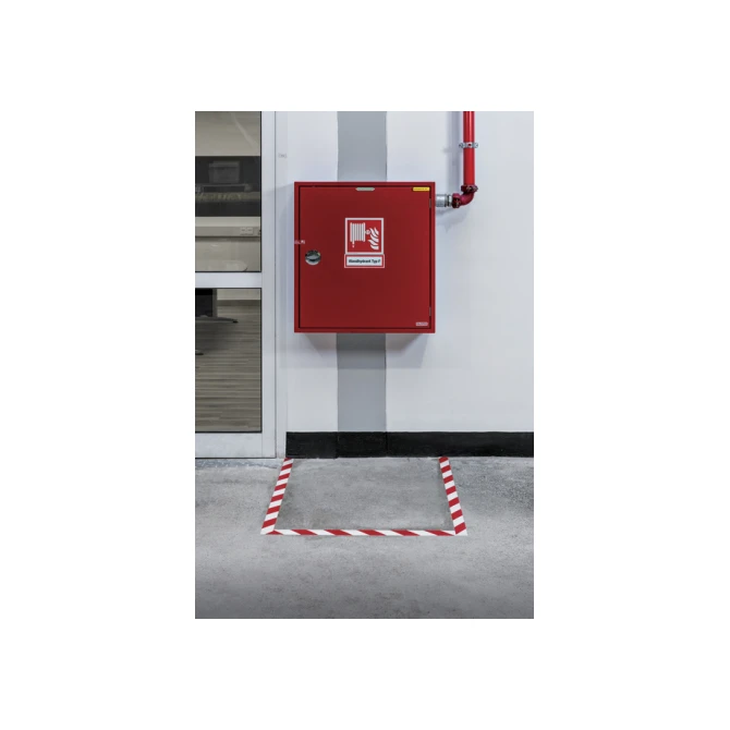 Vloermarkeringstape DURALINE 50mmx30m rood-wit