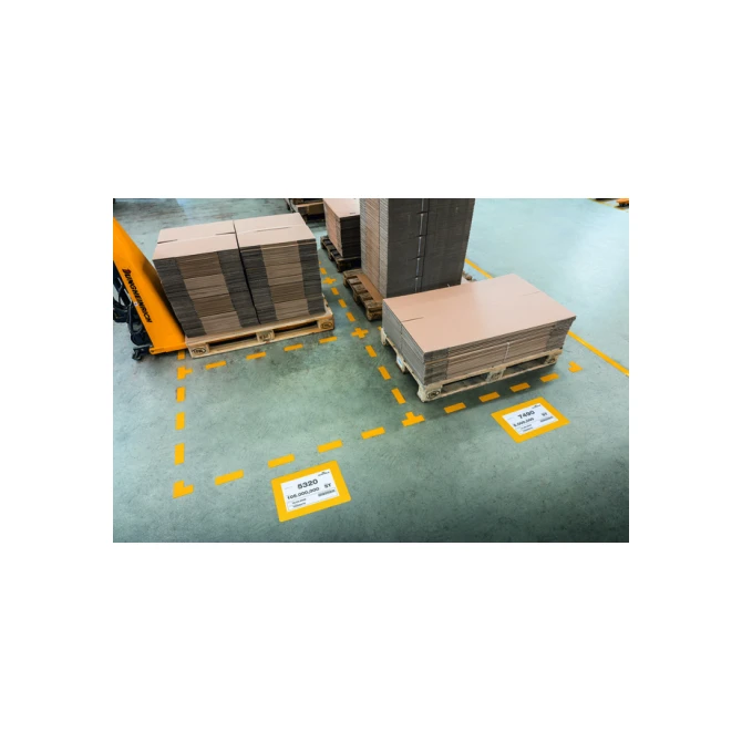 Vloersticker Durable kader voor A4 documenten verwijderbaar geel 10 stuks
