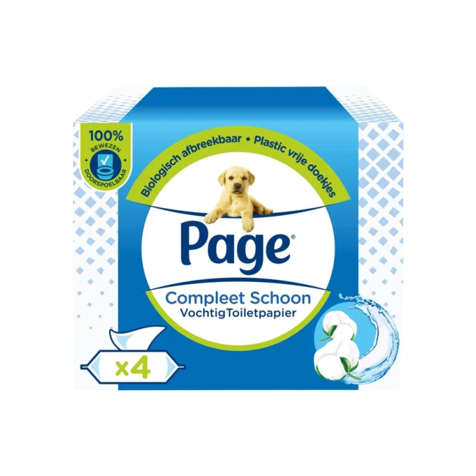 Vochtig toiletpapier Page Compleet Schoon 4 pakken à 38 vel
