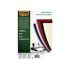 Voorblad Fellowes A4 Chromolux 250gr wit 100 stuks Voorblad Fellowes A4 Chromolux 250gr wit 100 stuks