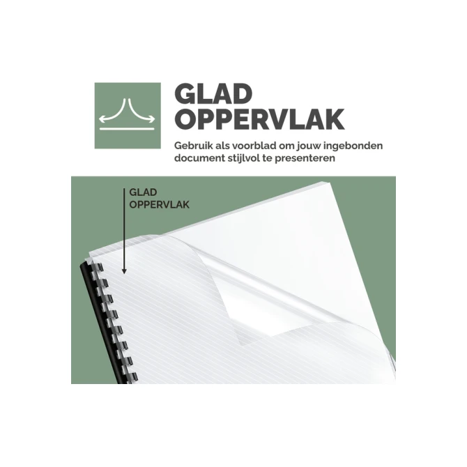 Voorblad Fellowes A4 PVC 180micron recycled 100 stuks