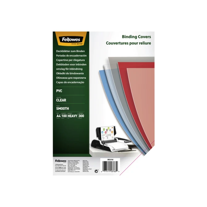Voorblad Fellowes A4 PVC 300micron recycled 100 stuks