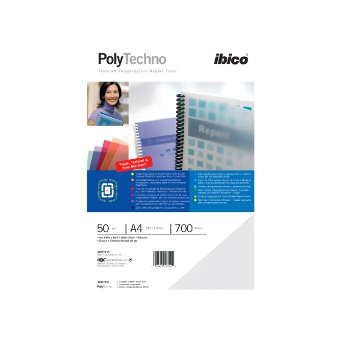 Voorblad GBC A4 PolyTechno 700micron ice wit 50 stuks
