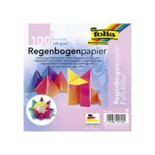 Vouwblaadjes Folia 100gr 15x15cm 100 vel regenboog