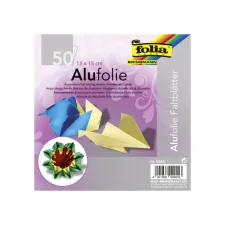 Vouwblaadjes Folia 15x15cm 50 vel alufolie assorti kleuren